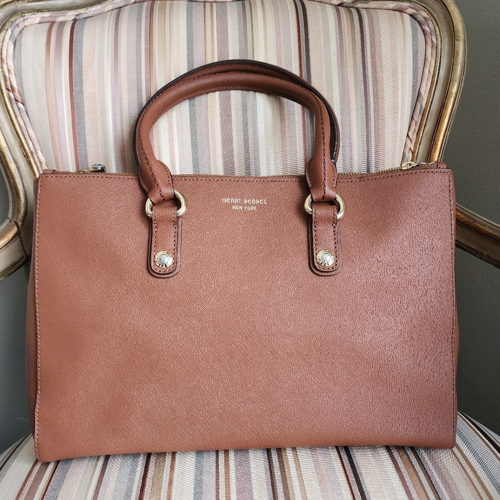 Henri Bendel Tan Leather Satchel/Tote
